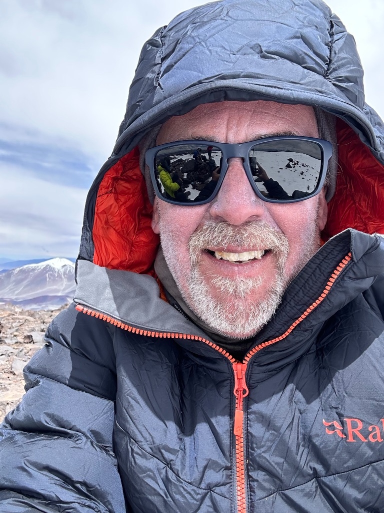 Steve Birchfield, founder of Pan American Adventures, at altitude in the Atacama